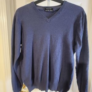Massimo Dutti Silk Cotton Cashmere V Neck Small